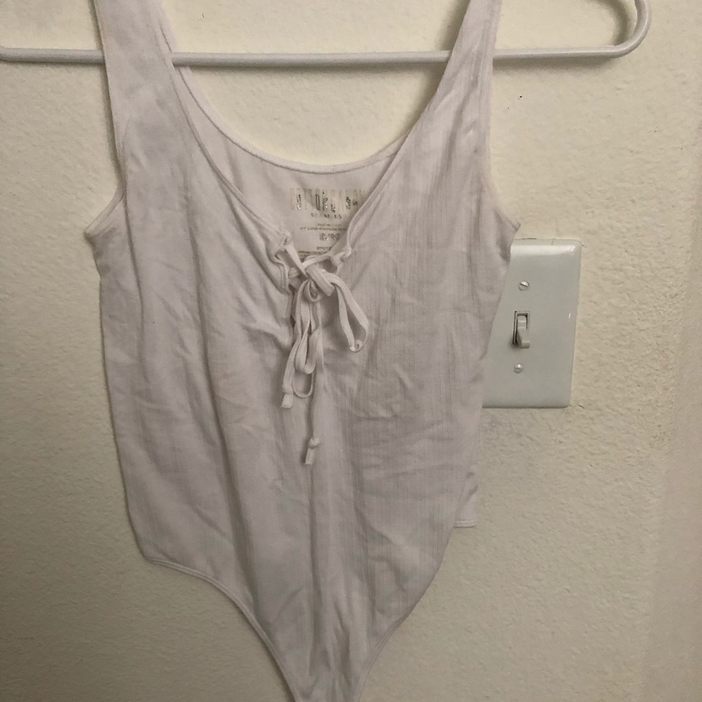 White tie front body suit